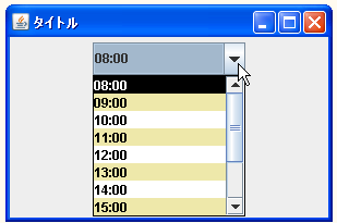 JComboBoxで1行毎に背景色を変更する