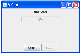 JProgressBarで進捗バーに進捗文字列を設定する